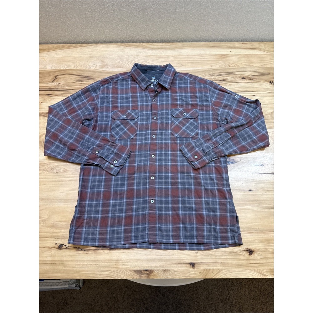 Kuhl Response Plaid Flannel Men's XL Button Down Shirt Outdoor Hiking